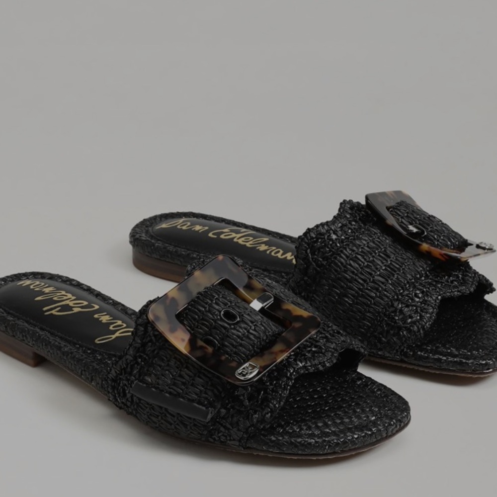 Sam Edelman Black Raffia Women's Sandals